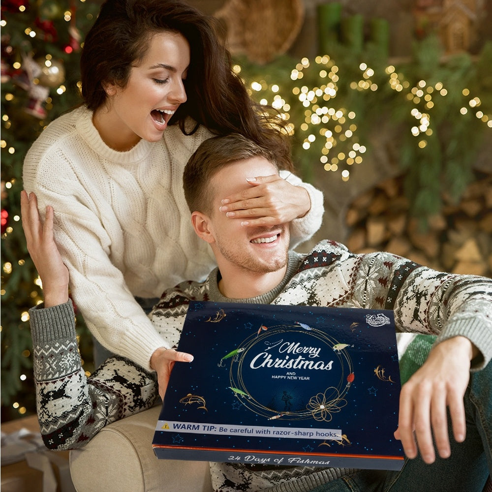 24 dalių aklųjų dėžučių rinkinys Kalėdinis Mino pelkių žvejybos rinkinys