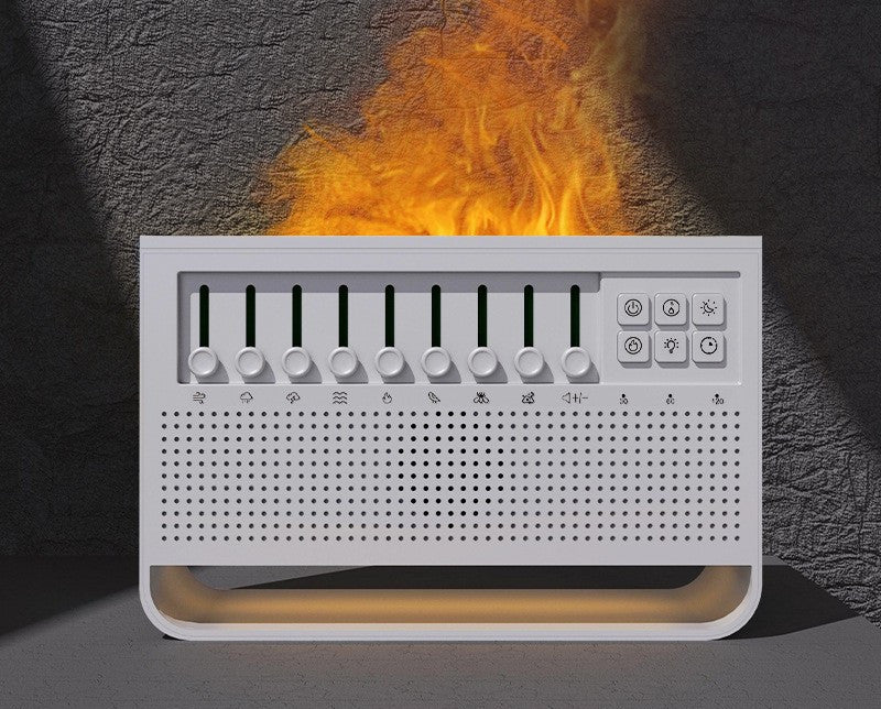 Baltojo triukšmo imitacijos liepsnos aromaterapijos aparatas, skirtas naudoti namuose